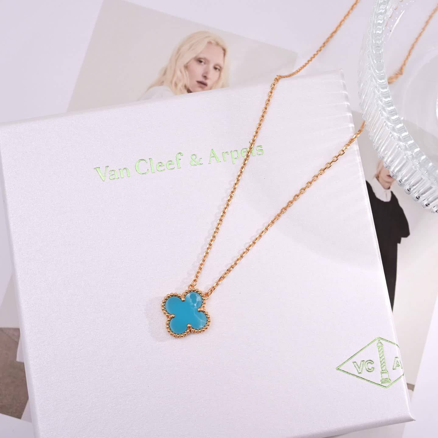 Van Cleef & Arpels Alhambra Gold Plated Enamel Clover Necklaces